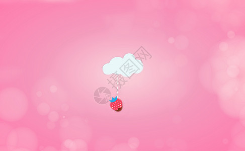 粉色草莓冰糕小清新背景设计图片
