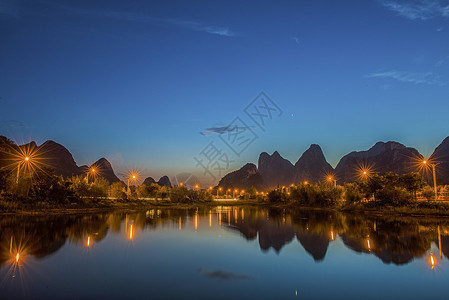 夜幕闪耀夜色山川背景