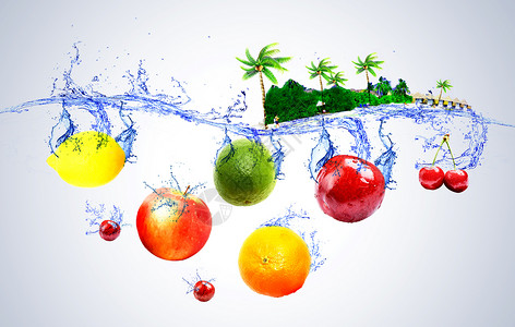 维生素C含片夏天水果设计图片