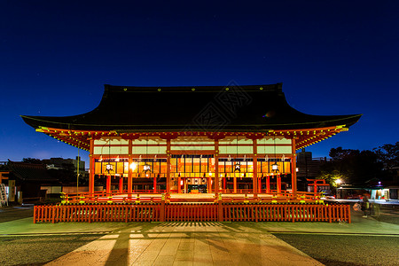 稻荷寿司伏见稻荷神社夜景背景