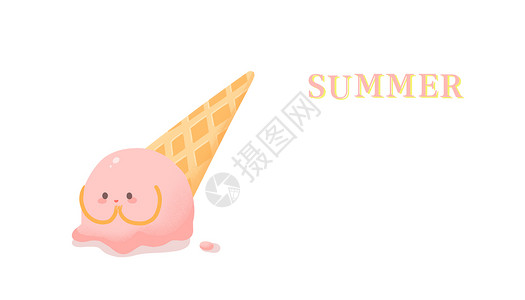 红色冰淇淋夏季设计图片
