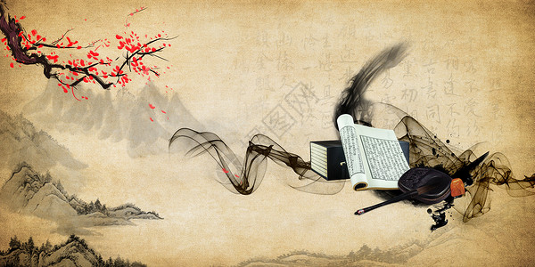 高清梅花素材中国风古典文化背景设计图片