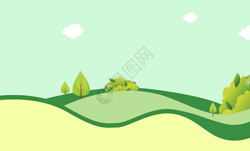 草坪大树夏季绿色背景设计图片