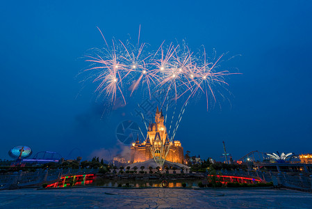 儿童城堡济南欧乐堡夜景背景