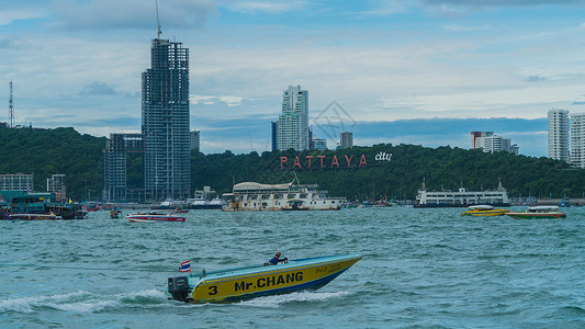 海滩游艇泰国湄公河背景