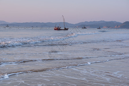 波克捕鱼素材海边渔船捕鱼风景背景
