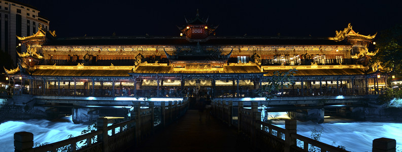 都江堰夜景都江堰天府源背景