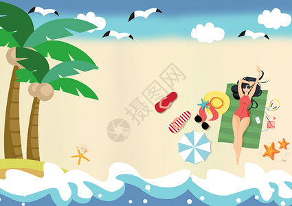 沙滩人字拖夏季设计图片