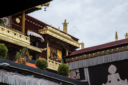 5年庆晚会西藏拉萨大昭寺风光背景