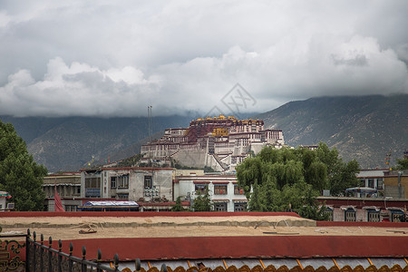 货年西藏拉萨大昭寺风光背景