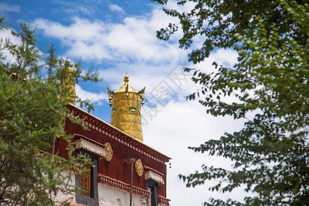 漂浮碎石西藏拉萨色拉寺风光背景