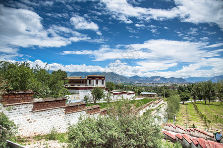 青城后山西藏拉萨色拉寺风光背景