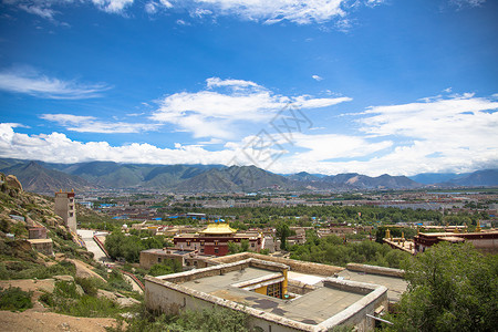 拉萨全景西藏拉萨色拉寺风光背景