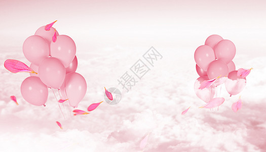 云彩气球温馨唯美背景设计图片
