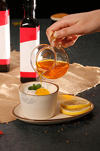 酸奶蜂蜜暖意下午茶背景
