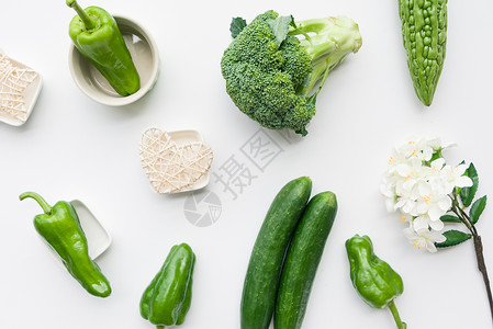 创意蔬菜绿色简约小花高清图片