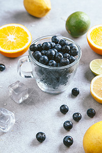 夏季美食促销海报夏季蓝莓冷饮背景