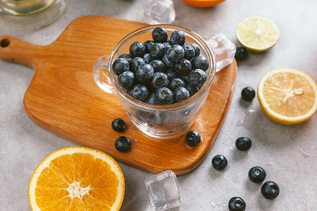 菜单设计素材夏季蓝莓冷饮背景