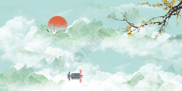 江南旅游促销海报设计水墨中国风设计图片