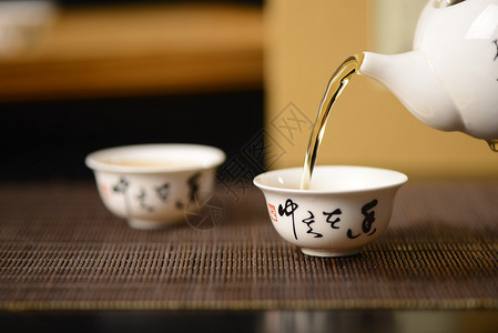 瓷茶具素材白茶背景