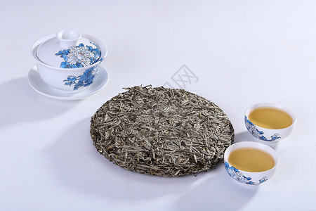 白毫银针茶饼背景图片