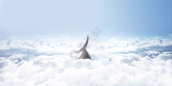 大鱼素材天空云种飞翔的鲸鱼大鱼超现实梦幻壁纸设计图片