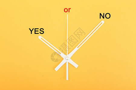 钟表指针yes or no高清图片