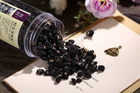 黑枸杞黑果腺肋花楸高清图片