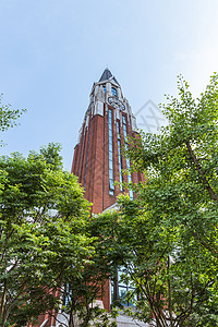 上海华东政法大学图书馆钟楼背景图片