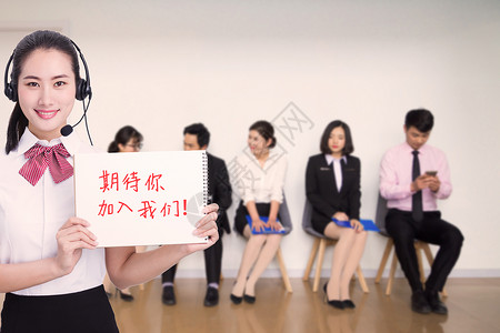 女孩面试素材客服招聘商务人员设计图片