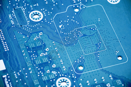 蓝色科技网络图电子芯片科技电路板摄影图背景