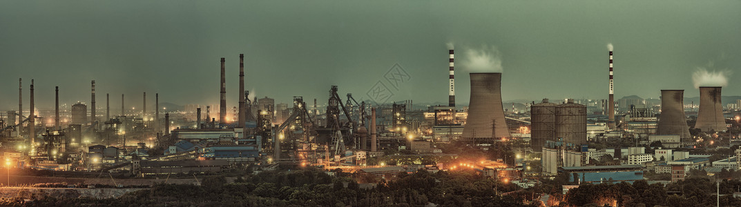 炼铁工业工厂烟囱背景