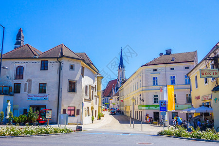 欧洲小镇乡村蓝天高清图片