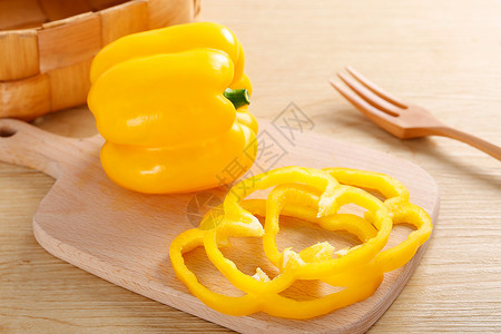 柿子椒食物甜黄椒高清图片