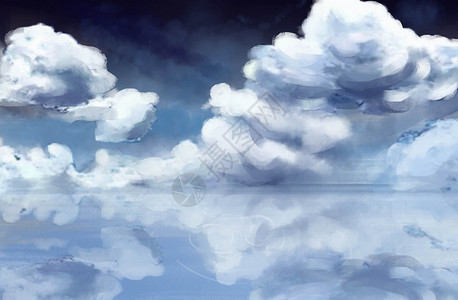 蓝天白云倒影蓝天素材设计图片