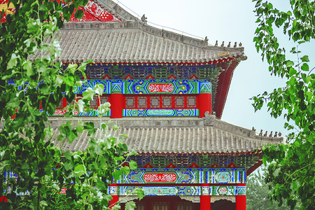 木屋顶中国古建筑背景