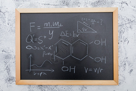 写满公式方程式的黑板背景图片