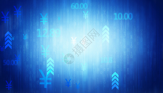 蓝色箭头符号抽象二维科技背景设计图片