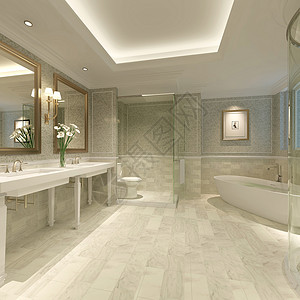 现代简约风洗手间室内设计效果图背景图片
