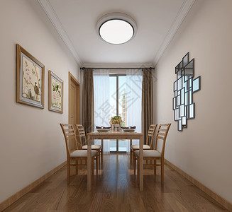 无印现代简约风餐厅室内设计效果图背景