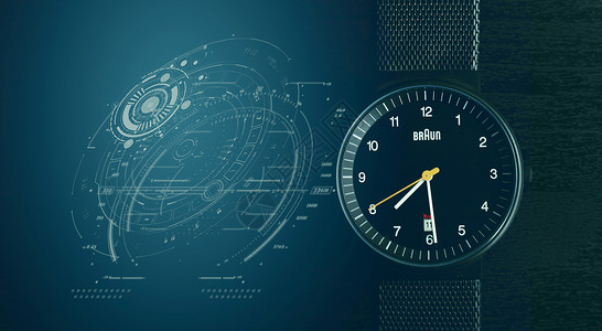 黑色表带手表电子科技设计图片
