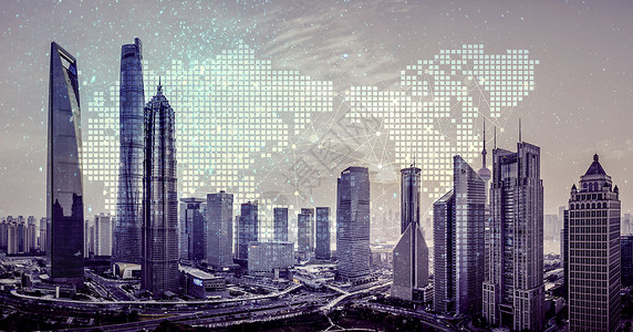 上海办公楼上海城市科技背景设计图片