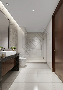 现代简约风洗手间室内设计效果图图片