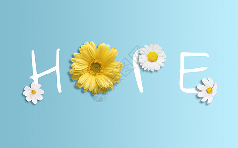 清新英文字母花朵的希望设计图片