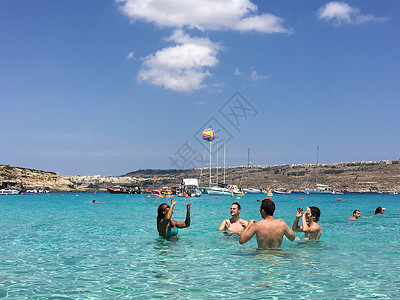 蔚蓝之夏女装清凉一夏水中排球游戏背景