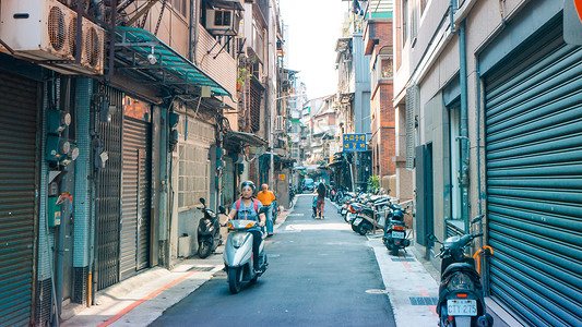 居民生活台湾街道背景