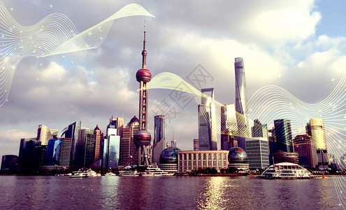 太湖明珠上海建筑背景设计图片