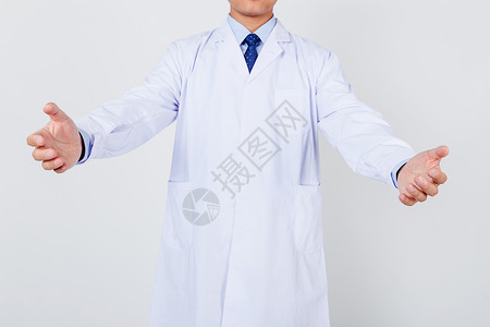 医生拥抱职业男医生关怀拥抱手势背景