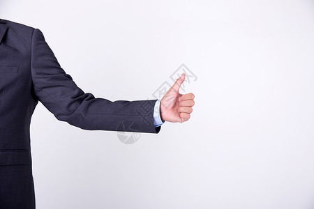 大拇指科技商务男士竖起大拇指手部特写背景