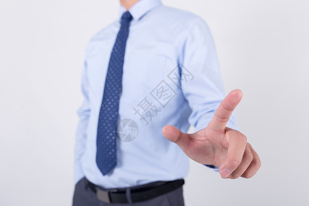 导航条按钮元素商务男士单手指点击触屏动作手势背景